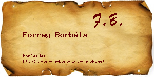 Forray Borbála névjegykártya