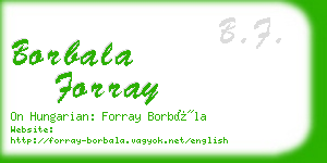 borbala forray business card